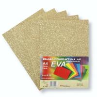 Pianka brokatowa A4 Eva jasne złoto biodegrad. 5sz. Wydawca: PENWORD. SmakLiter.pl Opakowanie Pianka brokatowa A4 Eva jasne złoto biodegrad. 5sz