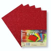 Pianka brokatowa A4 Eva malinowa biodegrad. 5szt. Wydawca: PENWORD. SmakLiter.pl Opakowanie Pianka brokatowa A4 Eva malinowa biodegrad. 5szt