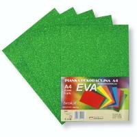 Pianka brokatowa A4 Eva zielona biodegrad. 5szt. Wydawca: PENWORD. SmakLiter.pl Opakowanie Pianka brokatowa A4 Eva zielona biodegrad. 5szt