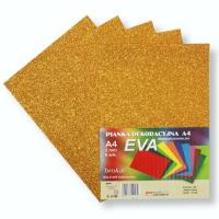 Pianka brokatowa A4 Eva ziemnozłota biodegrad. 5sz. Wydawca: PENWORD. SmakLiter.pl Opakowanie Pianka brokatowa A4 Eva ziemnozłota biodegrad. 5sz