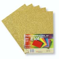 Pianka brokatowa A4 Eva złota biodegrad. 5szt. Wydawca: PENWORD. SmakLiter.pl Opakowanie Pianka brokatowa A4 Eva złota biodegrad. 5szt