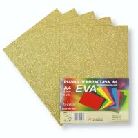 Pianka brokatowa A4 Eva złota biodegrad. 5szt. Wydawca: PENWORD. SmakLiter.pl Opakowanie Pianka brokatowa A4 Eva złota biodegrad. 5szt