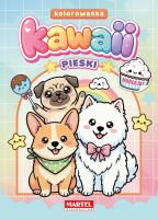Okładka książki Pieski Kawaii. Kolorowanka  z naklejkami