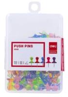 Pinezki trójkątne kolorowe 100szt DELI. Wydawca: DELI. SmakLiter.pl Opakowanie Pinezki trójkątne kolorowe 100szt DELI