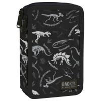 Opakowanie Piórnik 2-komorowy z wyposażeniem BACKUP 4 model DW 114 Dinozaury czarny