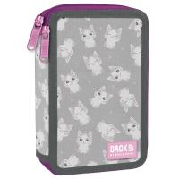 Piórnik 2-komorowy z wyposażeniem BACKUP 4 model DW 77 Kotki szary. Wydawca: Derform. SmakLiter.pl Opakowanie Piórnik 2-komorowy z wyposażeniem BACKUP 4 model DW 77 Kotki szary