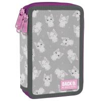 Piórnik 3-komorowy z wyposażeniem BACKUP 4 model EW 77 Kotki szary. Wydawca: Derform. SmakLiter.pl Opakowanie Piórnik 3-komorowy z wyposażeniem BACKUP 4 model EW 77 Kotki szary