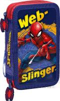 Piórnik dwukomorowy z wyposażeniem Spiderman SP50054. Wydawca: Kids Euroswan. SmakLiter.pl Opakowanie Piórnik dwukomorowy z wyposażeniem Spiderman SP50054