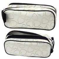 Opakowanie Piórnik dwukomorowy złote serca biały