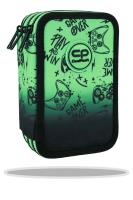 Opakowanie Piórnik potrójny z wyposażeniem Coolpack Jumper 3 Game Over Gradient Green