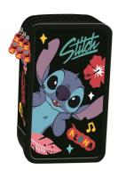 Opakowanie Piórnik potrójny z wyposażeniem Stitch black Aloha