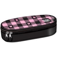 Piórnik saszetka z wewnętrzną klapką Pink Checker. Wydawca: ST-MAJEWSKI. SmakLiter.pl Opakowanie Piórnik saszetka z wewnętrzną klapką Pink Checker