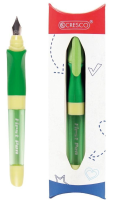 Pióro wieczne First Pen 2 do nauki pisania zielone. Wydawca: CRESCO. SmakLiter.pl Opakowanie Pióro wieczne First Pen 2 do nauki pisania zielone
