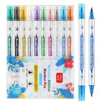 Opakowanie Pisaki metaliczne dwustronne z brokatem 10 kolorów