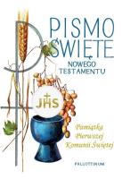 Pismo Święte NT A5 Pamiątka I Komunii kielich. Wydawca: Pallottinum. SmakLiter.pl Opakowanie Pismo Święte NT A5 Pamiątka I Komunii kielich