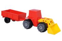 Opakowanie PLASTO Traktor z ładowaczem i przyczepką 34 cm Czerwono-żółty