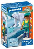 Opakowanie Playmobil Zoo Niedźwiedź polarny i opiekun 72090