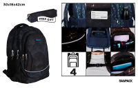 Opakowanie Plecak czterokomorowy 30x16x42cm + piórnik