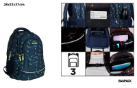 Opakowanie Plecak trzykomorowy Play granatowy 28x12x37cm