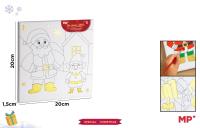 Opakowanie Płótno do malowania złocone - Mikołaj 20x20cm