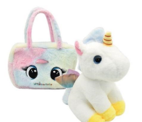 Pluszowa maskotka Jednorożec z torebką. Wydawca: Lena. SmakLiter.pl Opakowanie Pluszowa maskotka Jednorożec z torebką