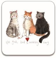 Podkładka pod kubek 3 koty. Wydawca: Alex Clark. SmakLiter.pl Opakowanie Podkładka pod kubek 3 koty