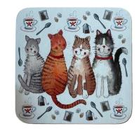 Podkładka pod kubek C245 Koty i herbata. Wydawca: Alex Clark. SmakLiter.pl Opakowanie Podkładka pod kubek C245 Koty i herbata