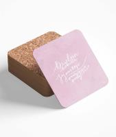 Opakowanie Podstawka korkowa - Dzielna kobieta - róż