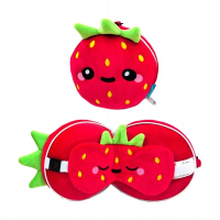 Poduszka podróżna i maska na oczy Strawberry. Wydawca: PUCKATOR. SmakLiter.pl Opakowanie Poduszka podróżna i maska na oczy Strawberry