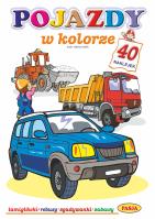 Pojazdy w kolorze. Autor: Halina Gołek. SmakLiter.pl Okładka książki Pojazdy w kolorze