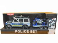 Policja + laweta z motocyklem 1:14 41x11x14cm. Wydawca: Madej. SmakLiter.pl Opakowanie Policja + laweta z motocyklem 1:14 41x11x14cm