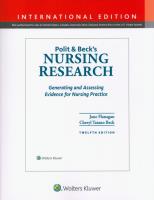 Okładka książki Polit & Beck's Nursing Research