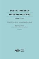 Okładka książki Polski Rocznik Muzykologiczny T.19 2021