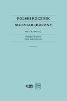 Okładka książki Polski Rocznik Muzykologiczny T.21 2023 Muzyka...