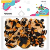 Opakowanie Pompony akrylowe cętki tygrysa mix 45szt