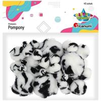 Opakowanie Pompony akrylowe cętki tygrysa mix 45szt