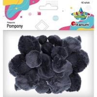 Opakowanie Pompony akrylowe mix rozmiarów czarne 45szt