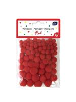 Opakowanie Pompony do dekoracji 80szt Red