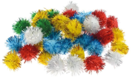Opakowanie Pompony metaliczne mix 2cm