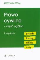 Prawo cywilne - część ogólna. Pytania. Kazusy. Tablice. Testy. Autor: Opracowanie zbiorowe. SmakLiter.pl Okładka książki Prawo cywilne - część ogólna. Pytania. Kazusy. Tablice. Testy