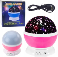 Opakowanie Projektor gwiazd obrotowy LED różowy