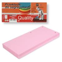 Przekładki do segregatora 100szt pink. Wydawca: PENWORD. SmakLiter.pl Opakowanie Przekładki do segregatora 100szt pink