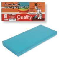 Przekładki do segregatora 100szt turquise. Wydawca: PENWORD. SmakLiter.pl Opakowanie Przekładki do segregatora 100szt turquise