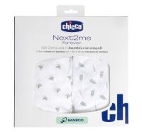 Prześcieradło Next2Me Forever G/D+P bambus foliage. Wydawca: Chicco. SmakLiter.pl Opakowanie Prześcieradło Next2Me Forever G/D+P bambus foliage