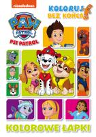 Okładka książki Psi Patrol. Koloruj bez końca! Kolorowe łapki
