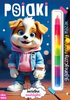 Psiaki. Gigantyczny neonowy mazak. Marker modułowy. Autor: Opracowanie zbiorowe. SmakLiter.pl Okładka książki Psiaki. Gigantyczny neonowy mazak. Marker modułowy