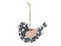 Opakowanie Ptak zawieszka drewniana czarna 17x10cm 2szt.