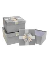 Opakowanie Pudełka ozdobne na prezenty PUG-25165-KW GREY 3 sztuki