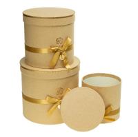 Opakowanie Pudełko Flower Box z kokardą 3szt beżowy ROZETTE