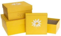 Pudełko kwadrat 3szt żółty ROZETTE. Wydawca: ROZETTE. SmakLiter.pl Opakowanie Pudełko kwadrat 3szt żółty ROZETTE